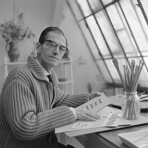 Karl Reißberger in his studio, 1963
